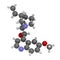 Quinine malaria drug molecule. Isolated from cinchona tree bark