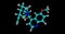 Quinine molecular structure isolated on black