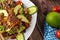 Quinoa and avocado salad. detox diet or just a healthy meal. Selective focus with extreme shallow depth of field