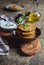 Quinoa fritters with zucchini, garlic and green onion served with yoghurt dip