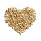 Quinoa heart isolated on white background