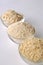 Quinoa in three forms - flour, flakes and grain. Alternative gluten-free grain