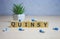 Quinsy word on wooden cubes. quinsy concept. medical concept