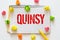quinsy word on wooden cubes. quinsy concept. medical concept