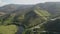 Quinta do Tedo drone view of s shape bend river in Douro wine region, in Portugal