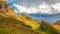 Quiraing Pass Skye Island Scotland landmark autumn sunset