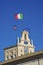 Quirinal Hill clocktower and Italian Flag