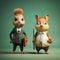 Quirky 3d Model Of Two Mice In Business Suits Forestpunk Style