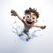 Quirky 3d Render Cartoon Of A Boy Splashing Water