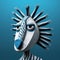 Quirky 3d Zebra Figurine With Blue Hair - Playful And Anthropomorphic Design