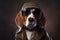 Quirky Beagle wearing glasses. Generate Ai