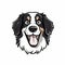 Quirky Bernese Mountain Dog Mascot Illustration