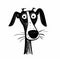 Quirky Cartoon Dog: Graphic Black And White Character Design