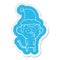 quirky cartoon  sticker of a hooting monkey wearing santa hat