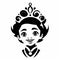 Quirky Cartoonish Girl With Crown Svg Stencil For Printables