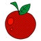 quirky comic book style cartoon red apple