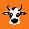 Quirky Cow Icon On Orange Background Creative Commons Stock Photo