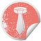 Quirky distressed circular peeling sticker symbol neck tie