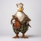 Quirky Duck In Tweed Outfit With Bag - Traditional Bavarian Style