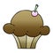 quirky gradient shaded cartoon muffin