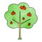 quirky hand drawn cartoon apple tree