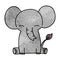 quirky hand drawn cartoon elephant