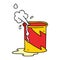 quirky hand drawn cartoon exploding oil can