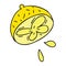 Quirky hand drawn cartoon lemon