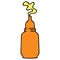 quirky hand drawn cartoon mustard bottle