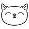 quirky line drawing cartoon cat face