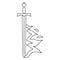 quirky line drawing cartoon flaming sword