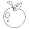 quirky line drawing cartoon red apple