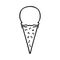quirky line drawing cartoon vanilla ice cream cone