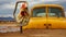 Quirky Macro Photography: A Post-apocalyptic Truck And Chicken Encounter