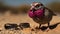 Quirky Quail: A Humorous Bird With Sunglasses And Headphones In The Australian Dune