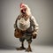 Quirky Rooster In Bavarian Attire: A Whimsical Illustration By Mike Campau
