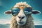 Quirky Sheep colorful glasses animal. Generate AI