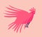 Quirky strange pink dove. A bizarre strange bird with a pink color