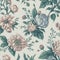 Quirky watercolor floral pattern with a vintage feel. AI-Generative