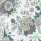 Quirky watercolor floral pattern with a vintage feel. AI-Generative
