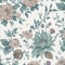 Quirky watercolor floral pattern with a vintage feel. AI-Generative