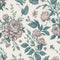 Quirky watercolor floral pattern with a vintage feel. AI-Generative