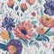 Quirky watercolor floral pattern with a whimsical touch. AI-Generative