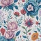 Quirky watercolor floral pattern with a whimsical touch. AI-Generative