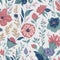 Quirky watercolor floral pattern with a whimsical touch. AI-Generative