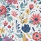 Quirky watercolor floral pattern with a whimsical touch. AI-Generative