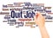 Quit Job word cloud hand writing concept