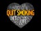 Quit Smoking heart word cloud, health concept