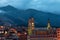 Quito Basilica at Night