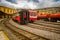 QUITO, ECUADOR AUGUST 20 2017: Beautiful Ecuadorian steam colomotive in chinbacalle trains museum, located in the city